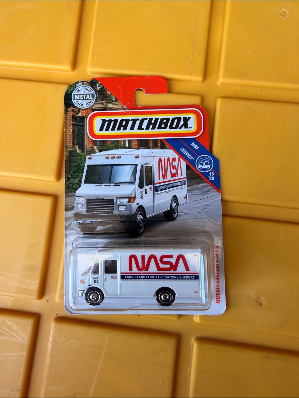 Mattel Matchbox NASA White Service Van Toy with Red Decals